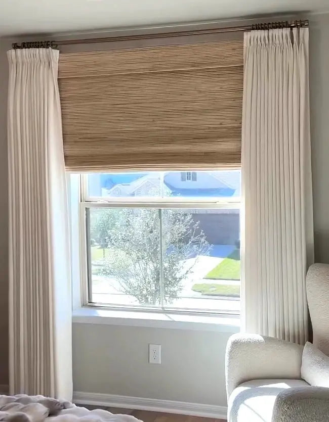 Natural Ramie Bamboo Woven Blind - Beige Brown?-TWOPAGES CURTAINS