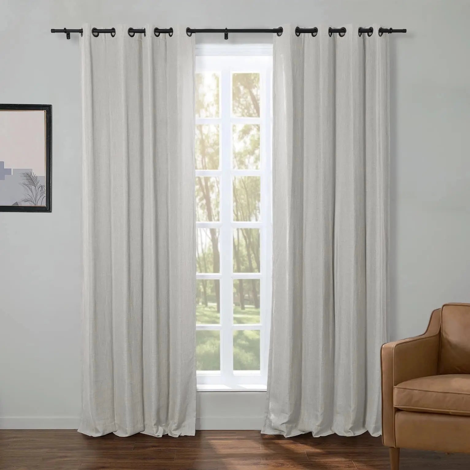 Kyla Lightweight Faux Linen Drapery Grommet TWOPAGES