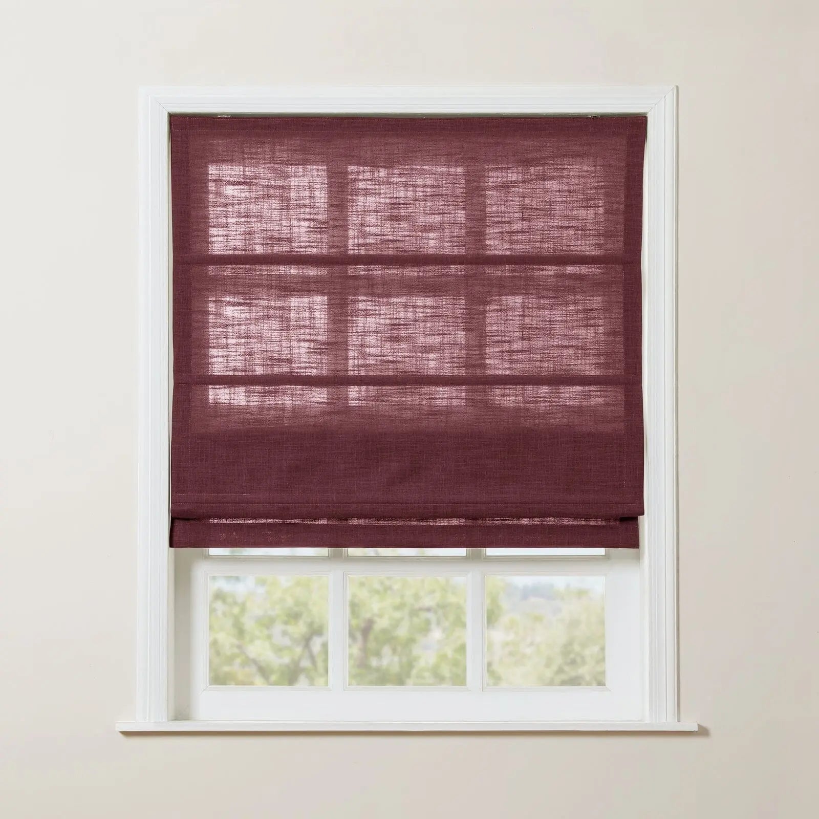 Liz Linen Roman Shade Cordless - Wooden Headrail TWOPAGES