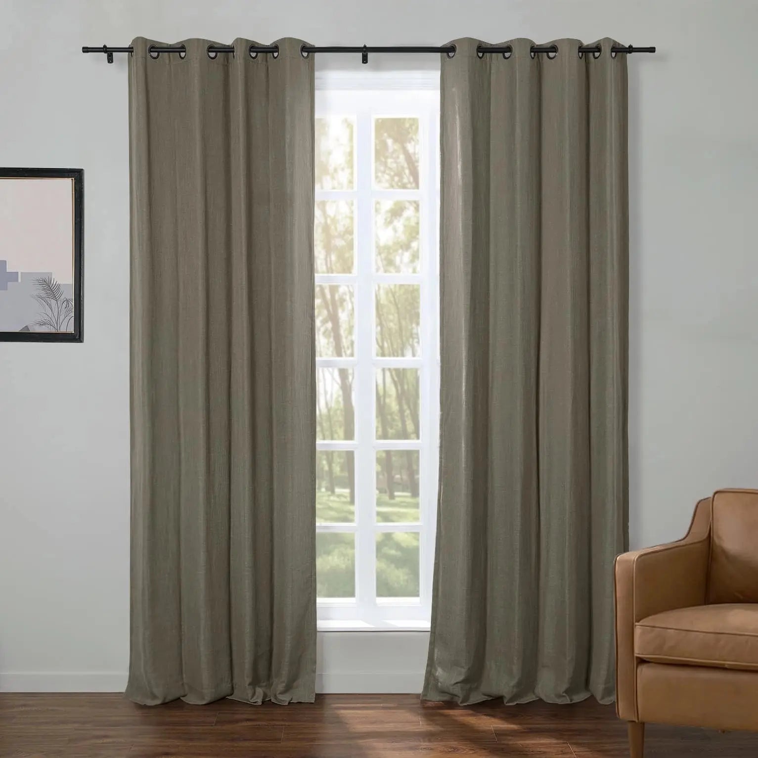 Kyla Lightweight Faux Linen Drapery Grommet TWOPAGES