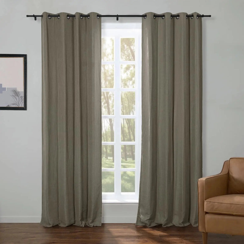 Kyla Lightweight Faux Linen Drapery Grommet TWOPAGES