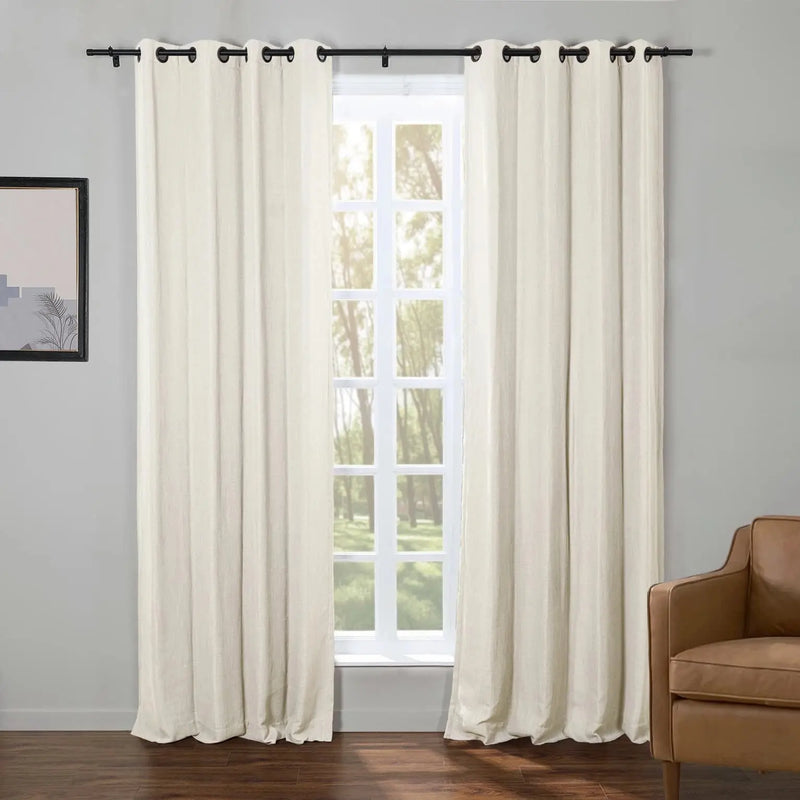 Kyla Lightweight Faux Linen Drapery Grommet TWOPAGES