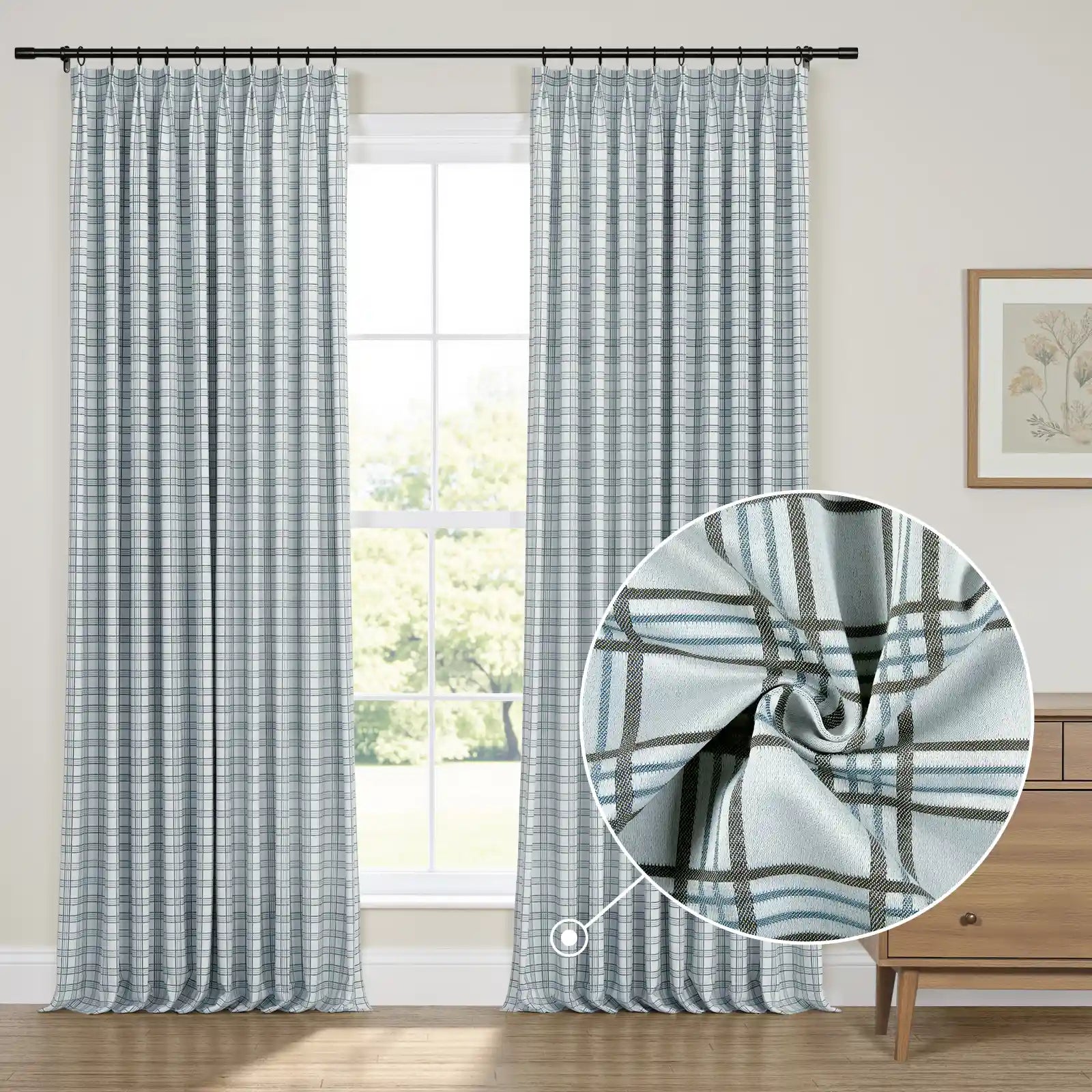 Britt Bengoechea x TWOPAGES Cottage Floral Printed Linen Cotton Pleated Curtains