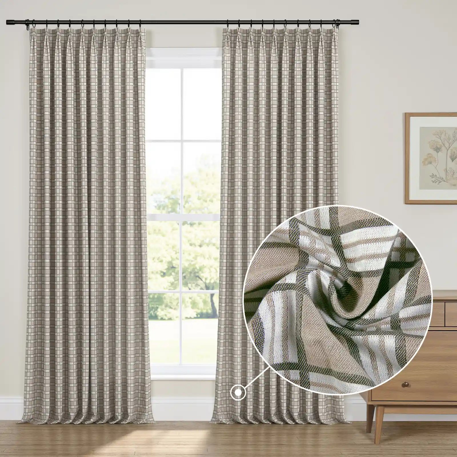Britt Bengoechea x TWOPAGES Cottage Floral Printed Linen Cotton Pleated Curtains