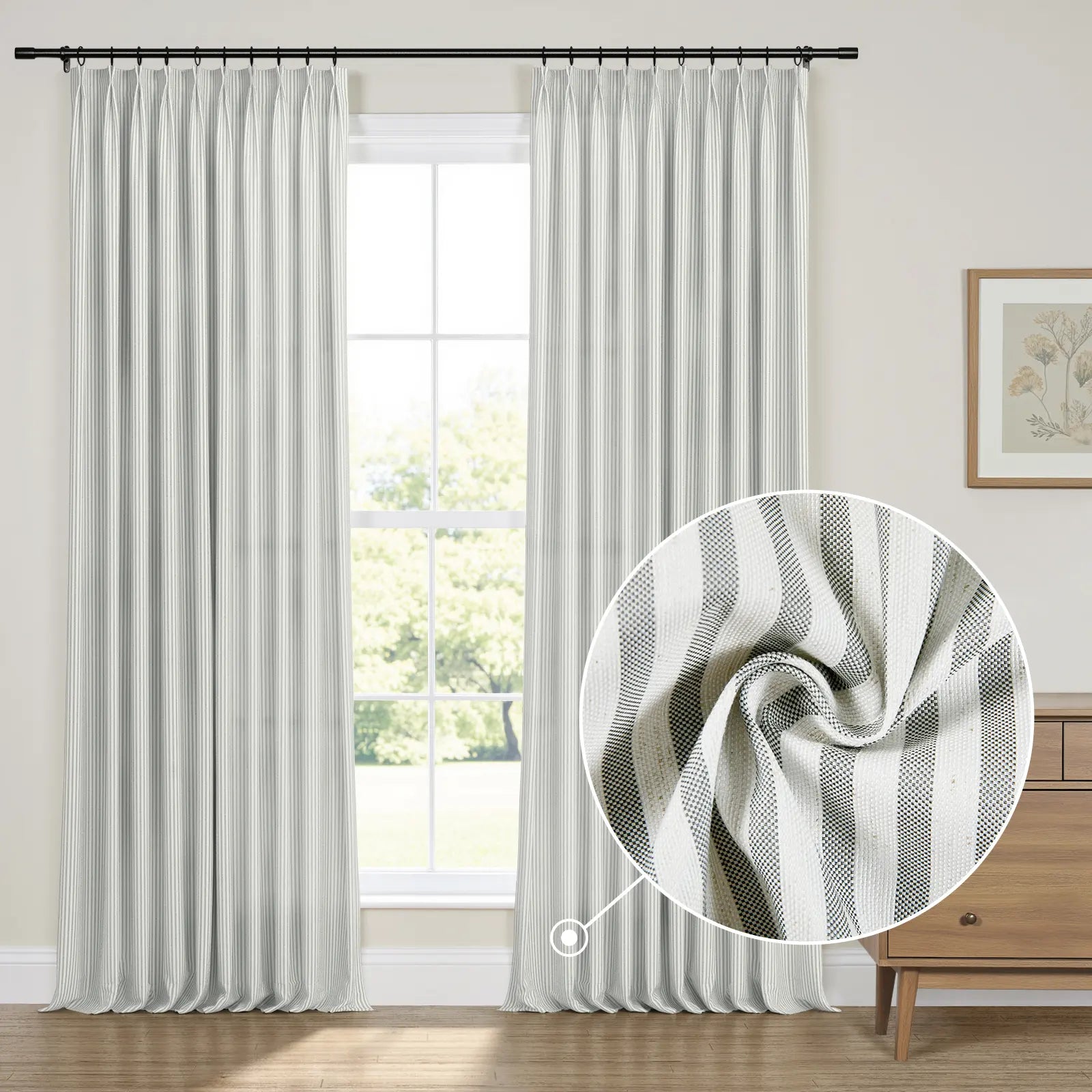 Britt Bengoechea x TWOPAGES Cottage Floral Printed Linen Cotton Pleated Curtains