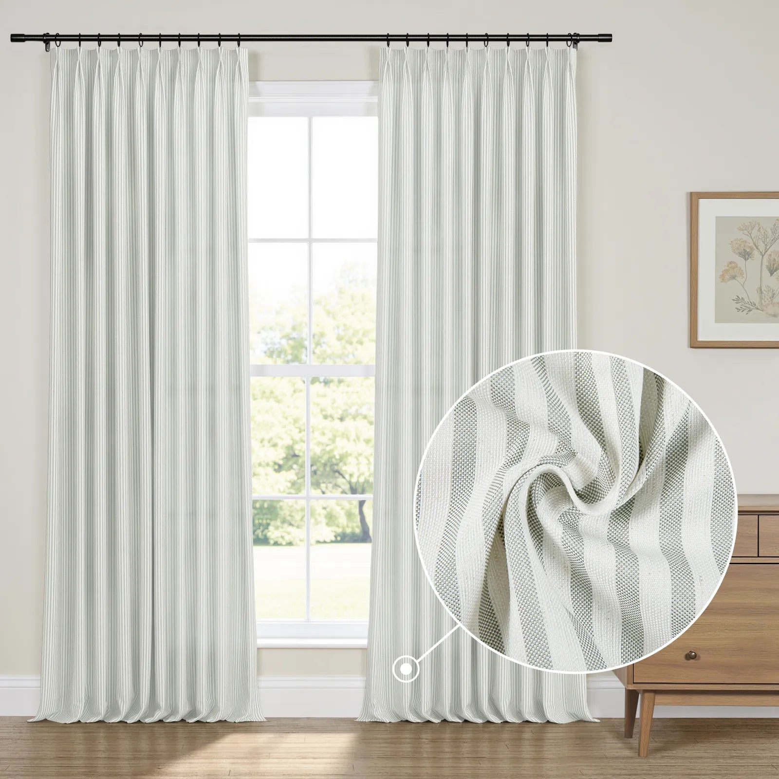 Britt Bengoechea x TWOPAGES Cottage Floral Printed Linen Cotton Pleated Curtains