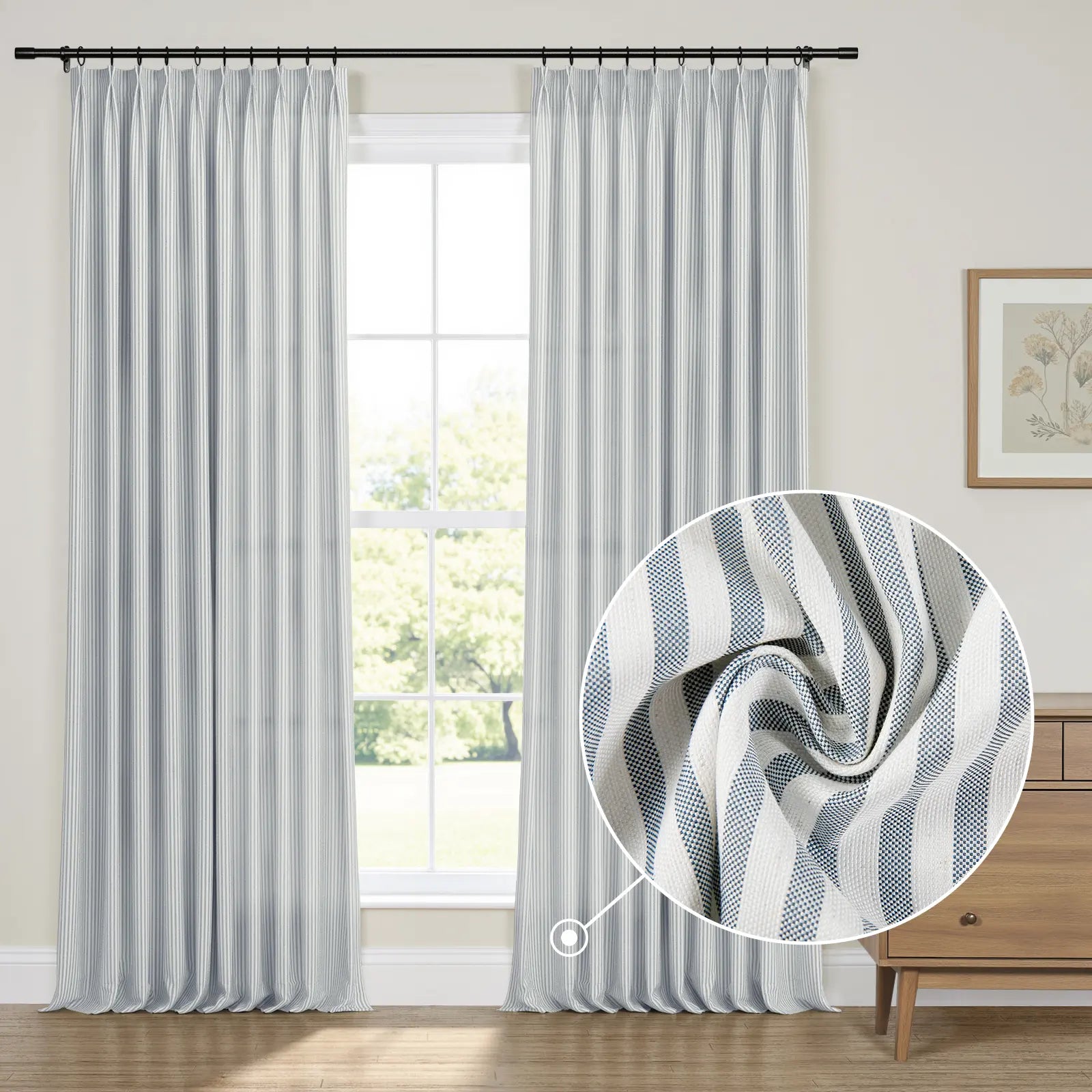 Britt Bengoechea x TWOPAGES Cottage Floral Printed Linen Cotton Pleated Curtains