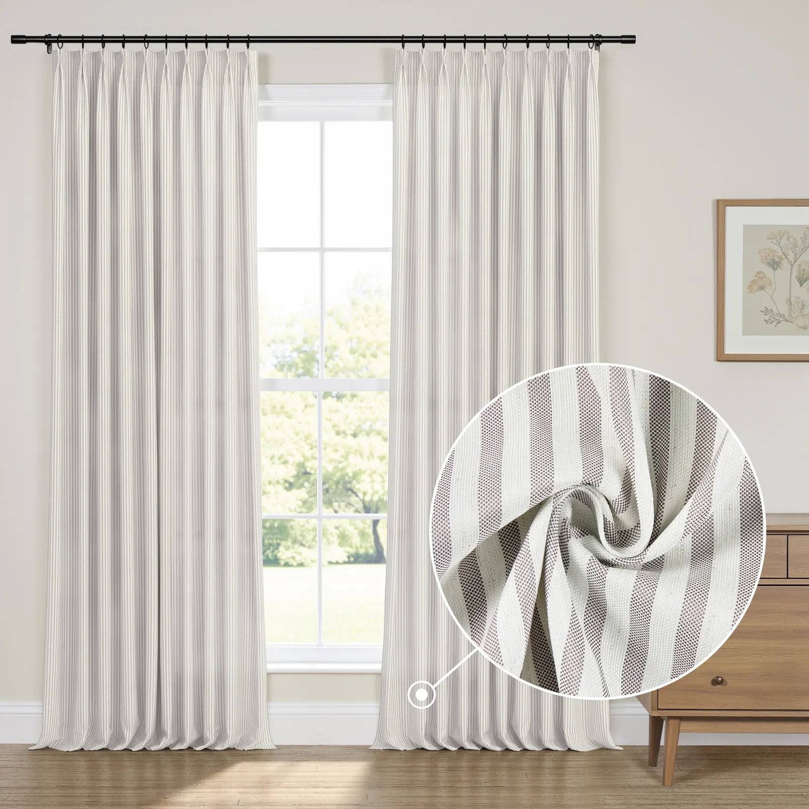 Britt Bengoechea x TWOPAGES Cottage Floral Printed Linen Cotton Pleated Curtains