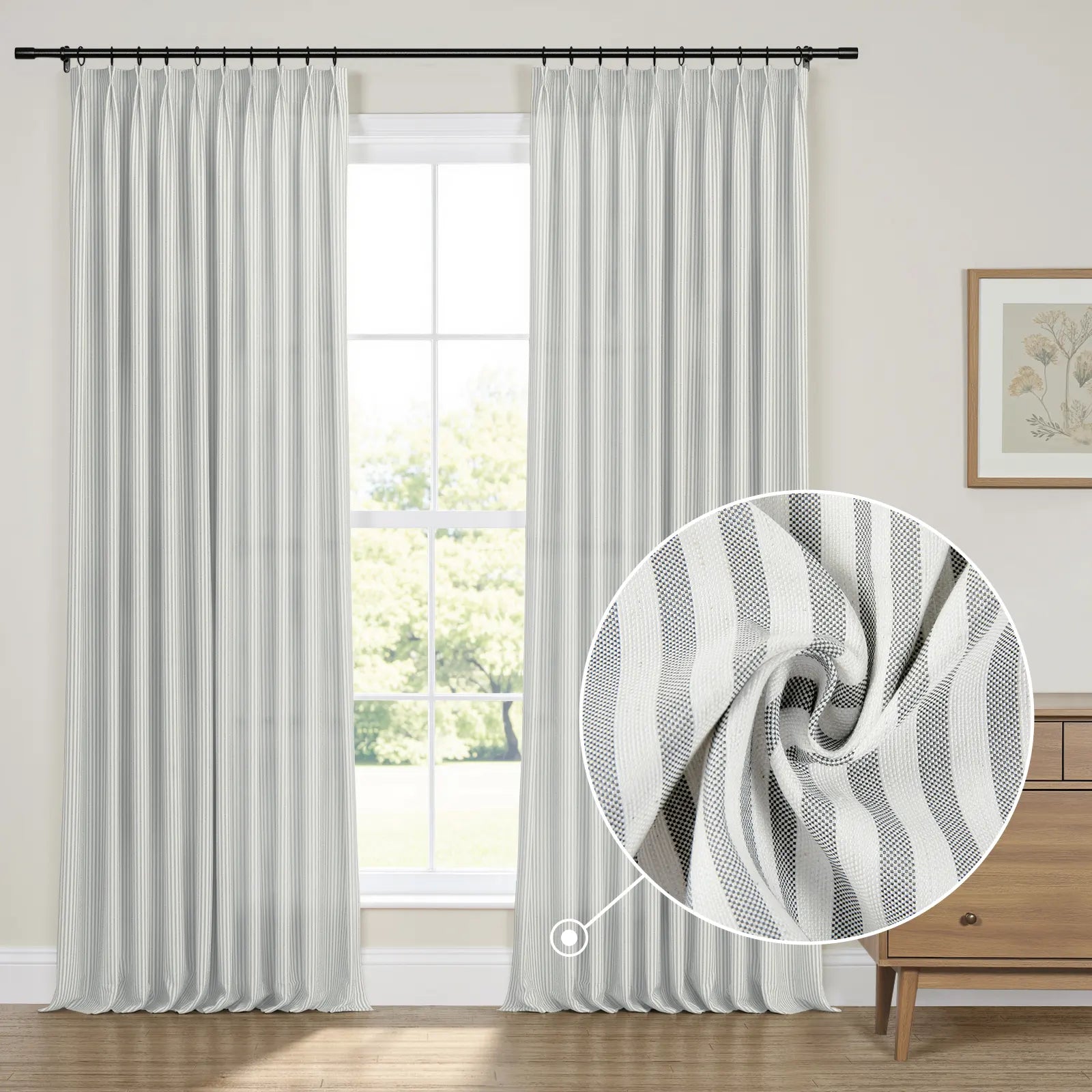 Britt Bengoechea x TWOPAGES Cottage Floral Printed Linen Cotton Pleated Curtains