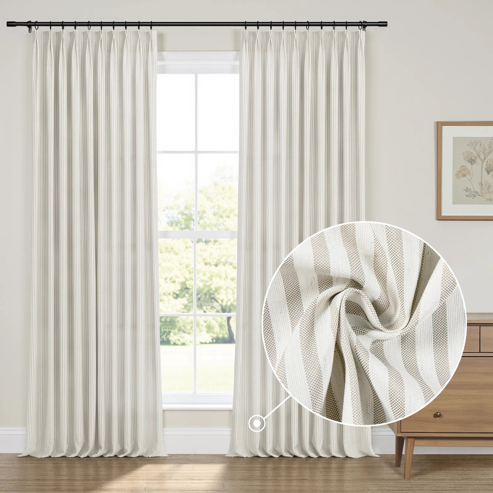 Britt Bengoechea x TWOPAGES Cottage Floral Printed Linen Cotton Pleated Curtains
