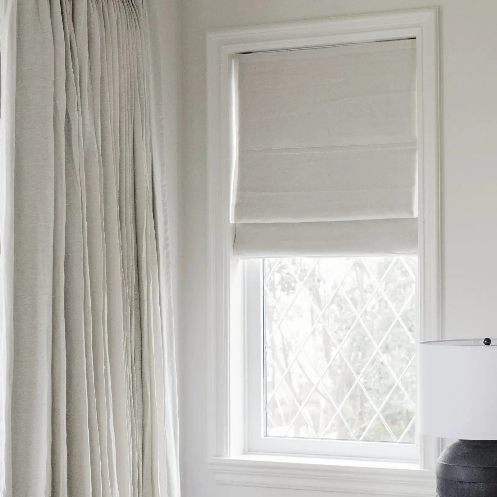 Patti Belgian Linen Cordless Roman Shade -TWOPAGES
