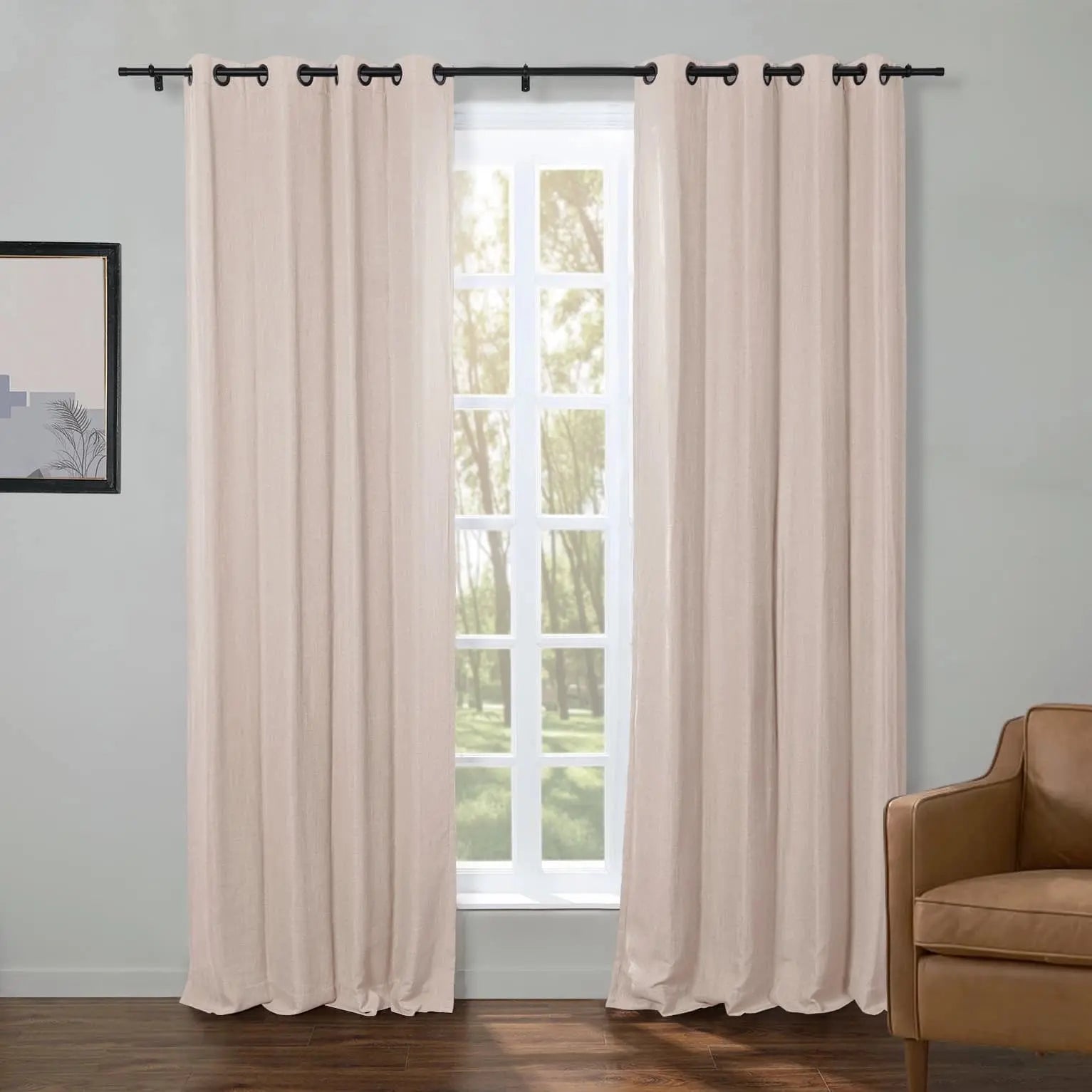 Kyla Lightweight Faux Linen Drapery Grommet TWOPAGES