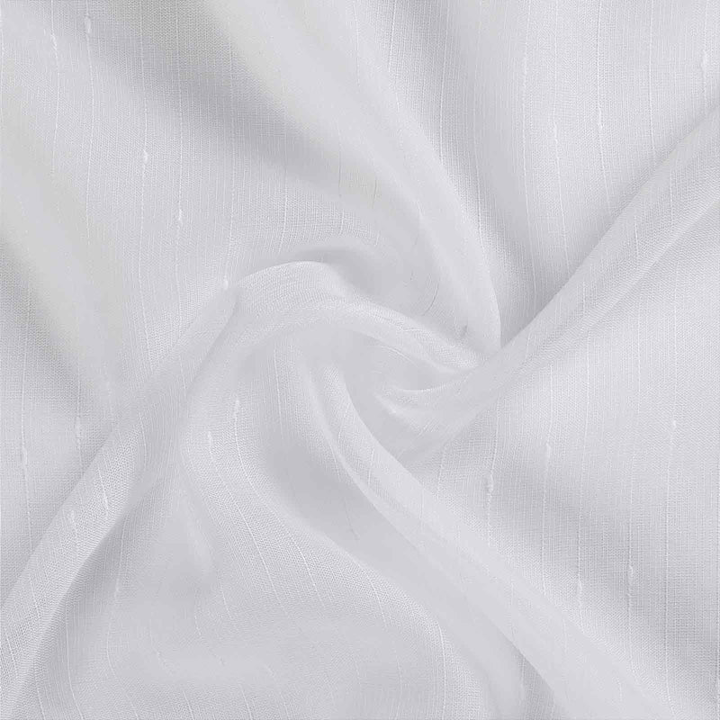 Florida Embossed White Semi Sheer Curtain Soft Top TWOPAGES