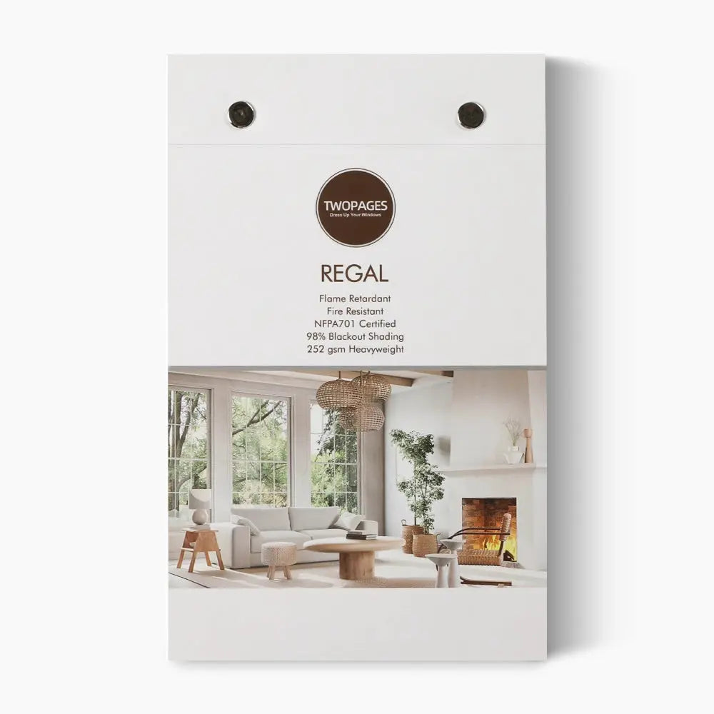 Regal Flame Retardant Curtain fabric swatches and colour options