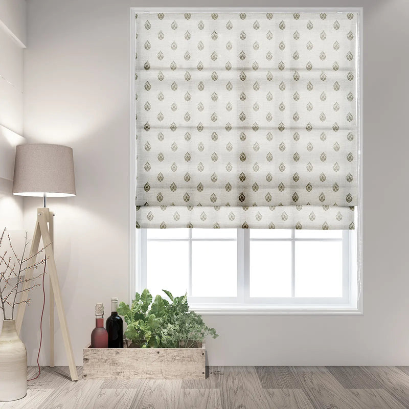 Stefana Silber x TWOPAGES Printed Linen Blend Roman Blind Cord Lift