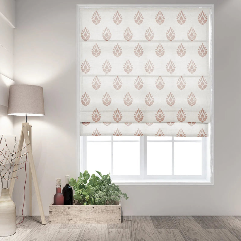 Stefana Silber x TWOPAGES Printed Linen Blend Roman Blind Cord Lift