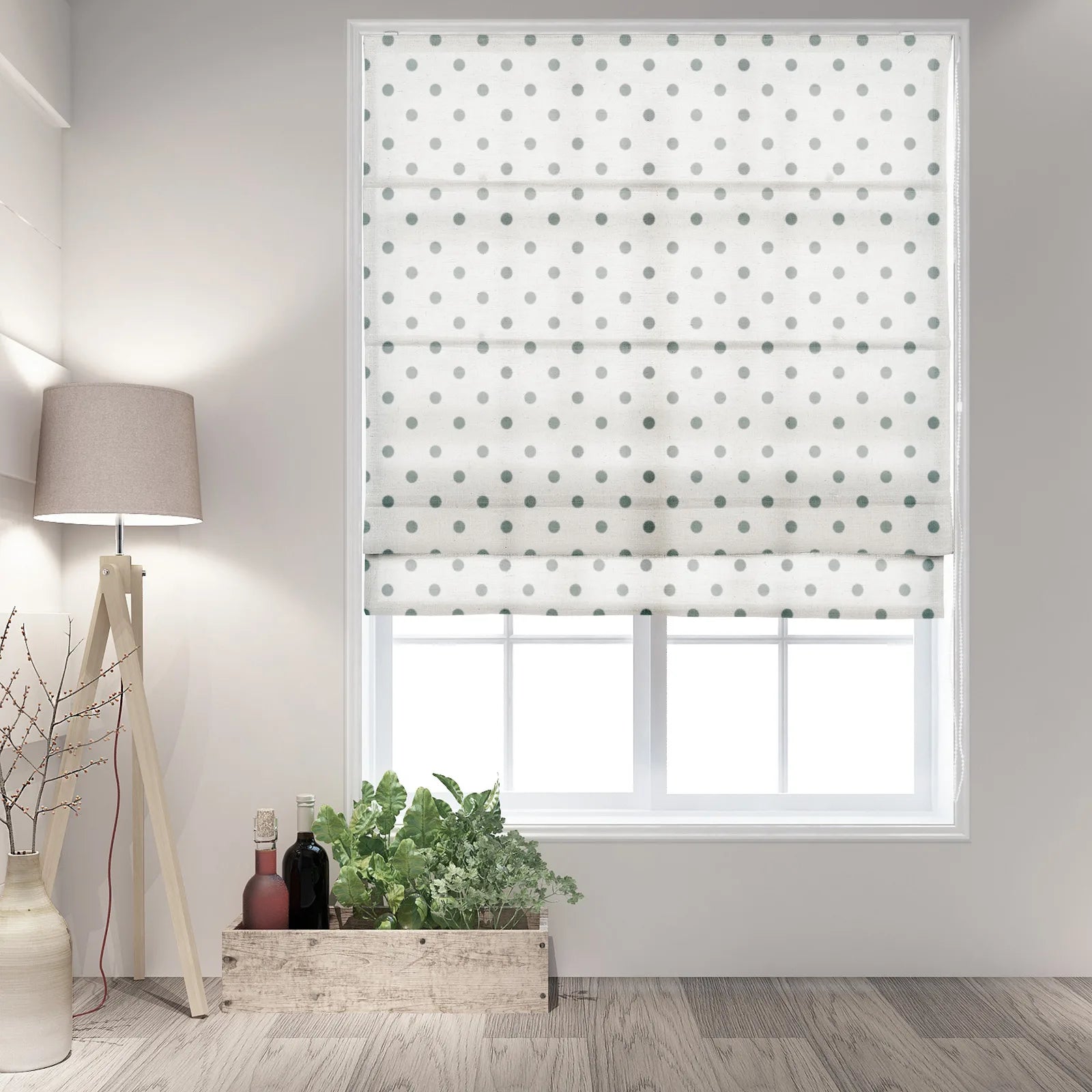Stefana Silber x TWOPAGES Printed Linen Blend Roman Blind Cord Lift