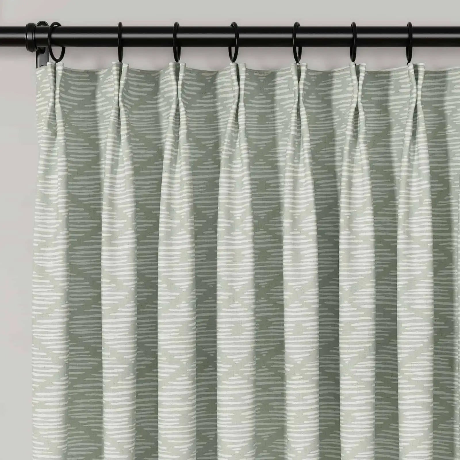 Holly Botanical Serenity Patterned Boho Curtains Pleated TWOPAGES