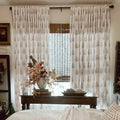 Stefana Silber Print Linen Curtain Drapery Soft Top -TWOPAGES
