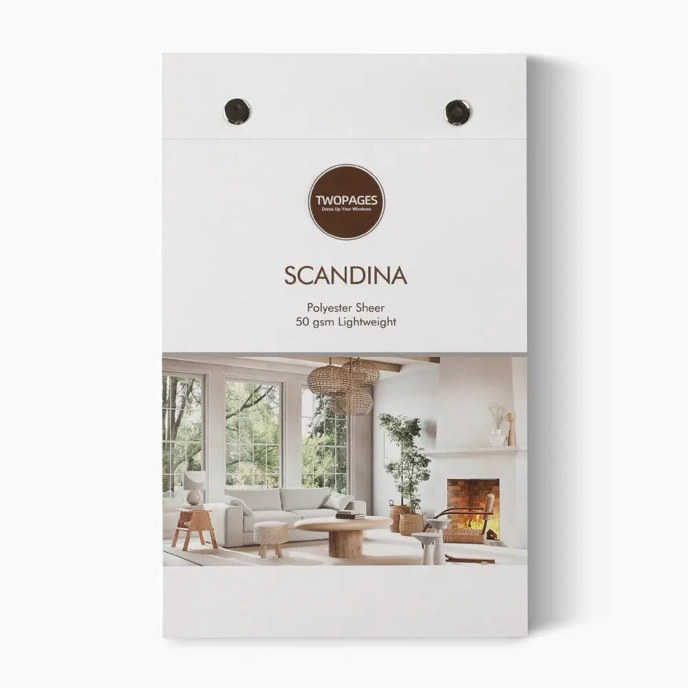 Scandina Solid Sheer Curtain Fabric Sample Booklet 2 Colors