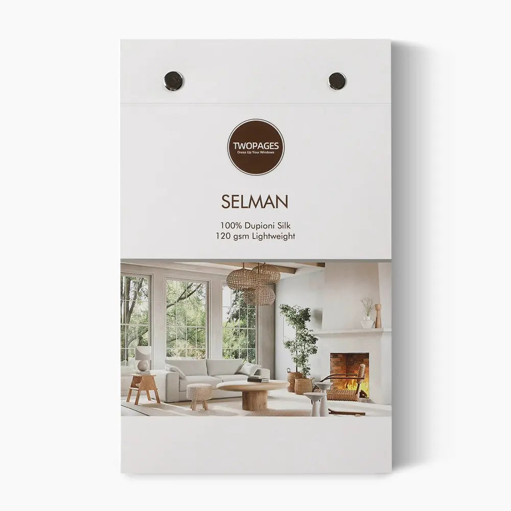 Selman 100% Dupioni Silk fabric swatches and colour options
