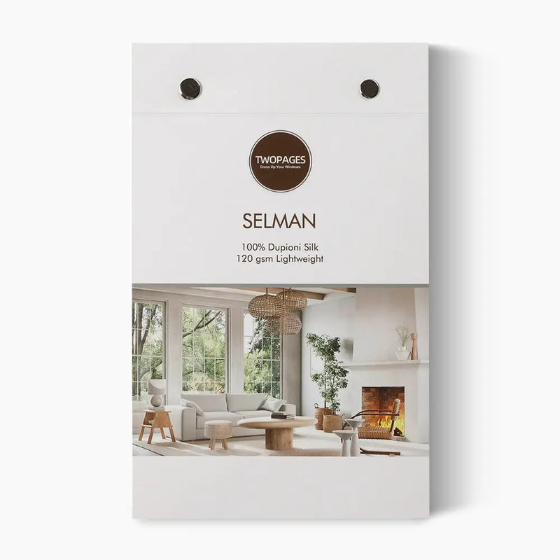 Selman 100% Dupioni Silk fabric swatches and colour options
