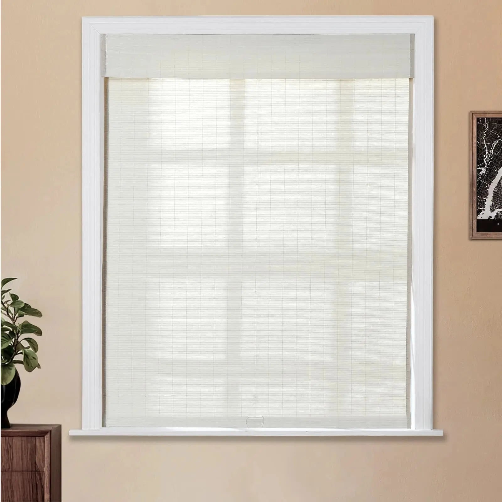 Natural Flax Bamboo Woven Blind - Eggshell TWOPAGES CURTAINS