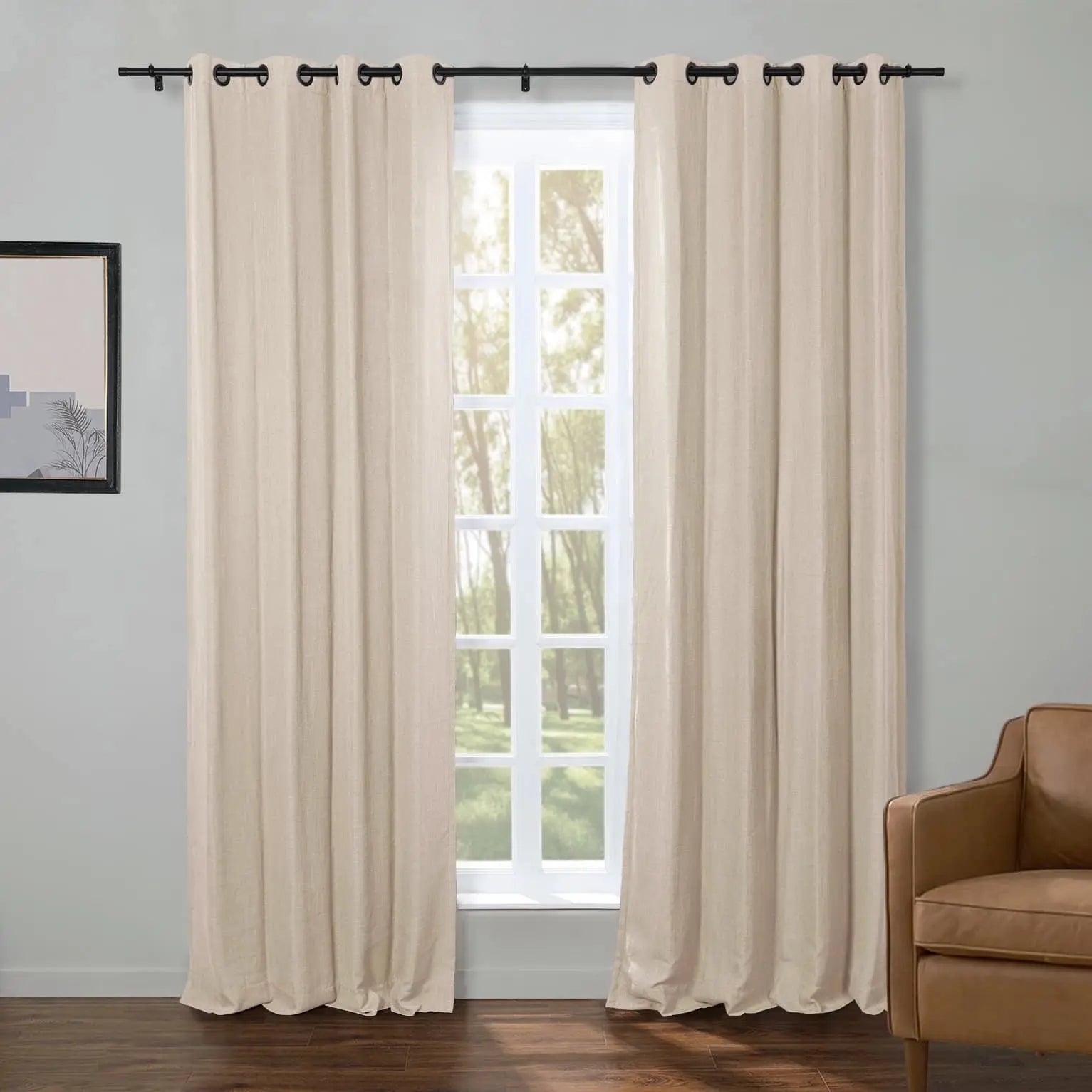 Kyla Lightweight Faux Linen Drapery Grommet TWOPAGES