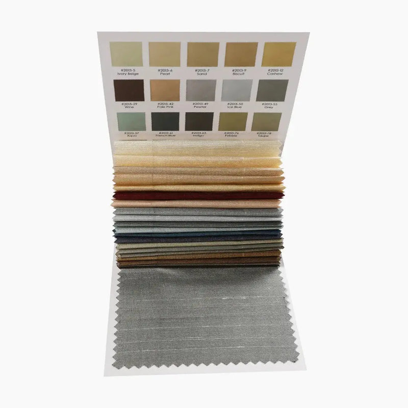 Selman 100% Dupioni Silk Fabric Swatch Book 22 Colors
