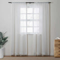 Florida Embossed White Semi Sheer Curtain Soft Top TWOPAGES