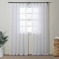 Florida Embossed White Semi Sheer Curtain Soft Top TWOPAGES