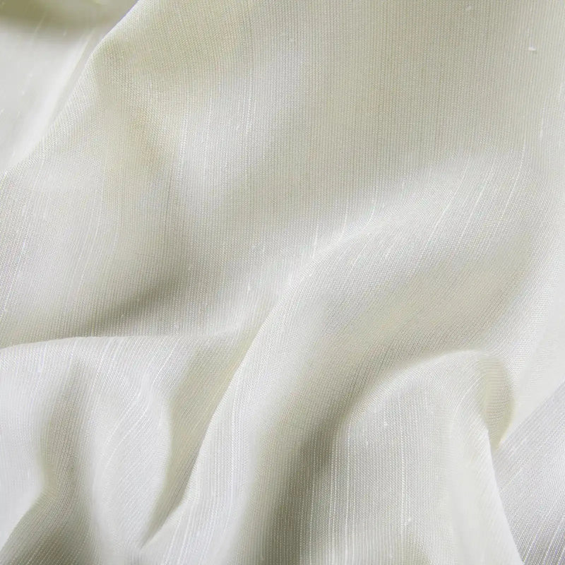 Florida Embossed White Semi Sheer Curtain Soft Top -TWOPAGES