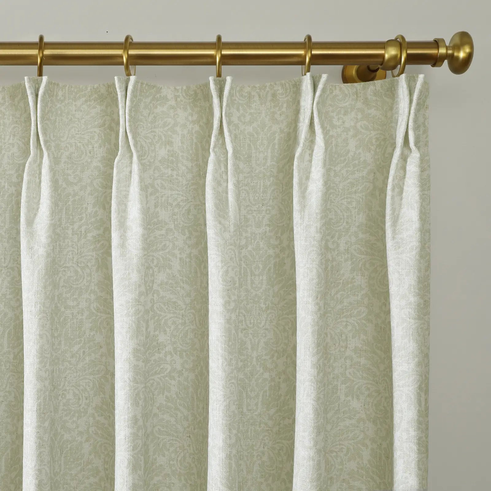 Holly Botanical Serenity Patterned Boho Curtains Pleated TWOPAGES