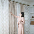 Stefana Silber Print Linen Curtain Drapery Grommet TWOPAGES