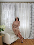 Stefana Silber Print Linen Curtain Drapery Soft Top TWOPAGES
