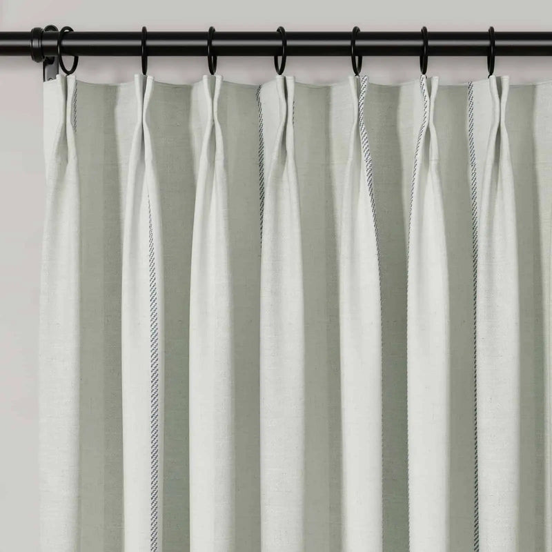 Holly Botanical Serenity Patterned Boho Curtains Pleated TWOPAGES