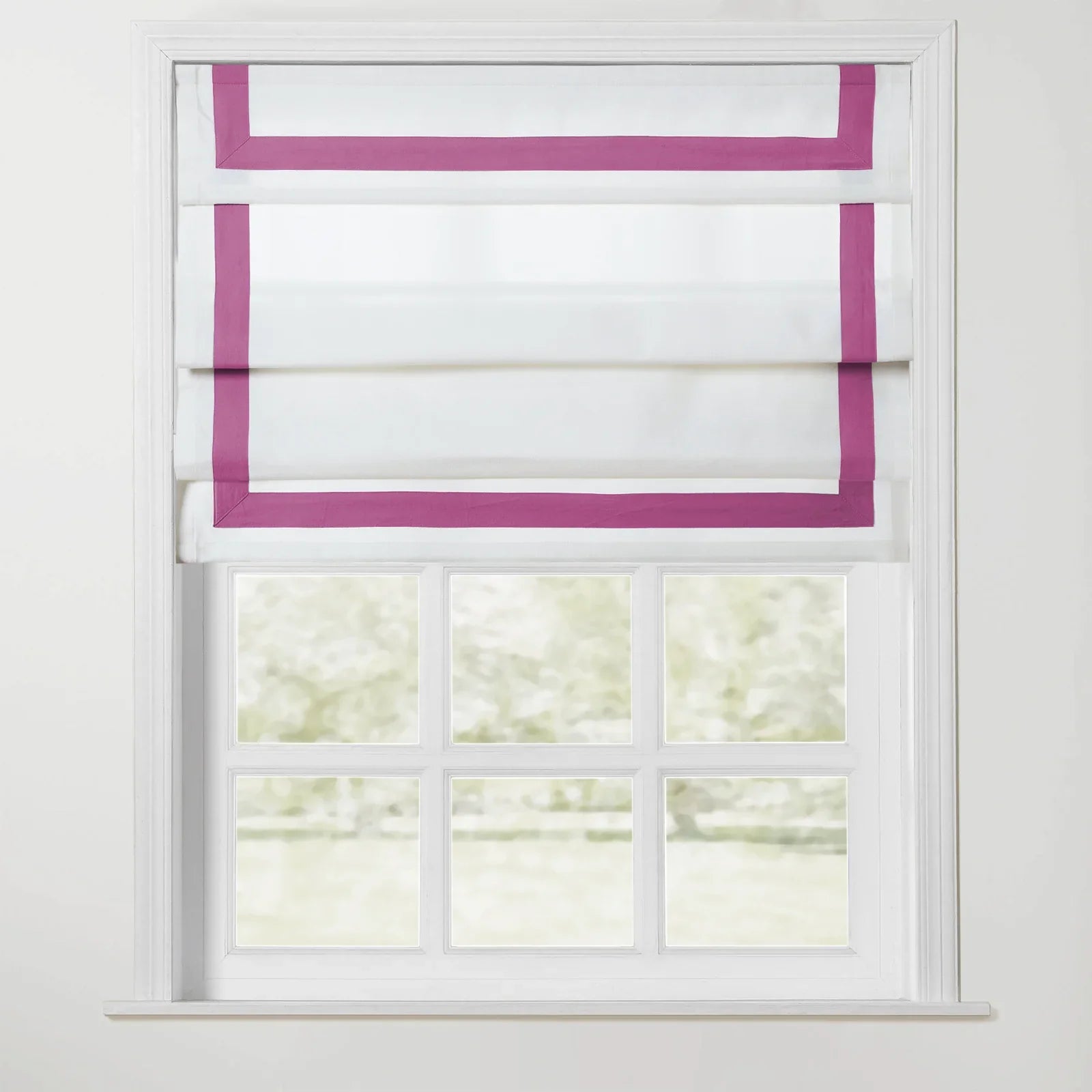Tyrone Cordless Roman Shade with Border TWOPAGES