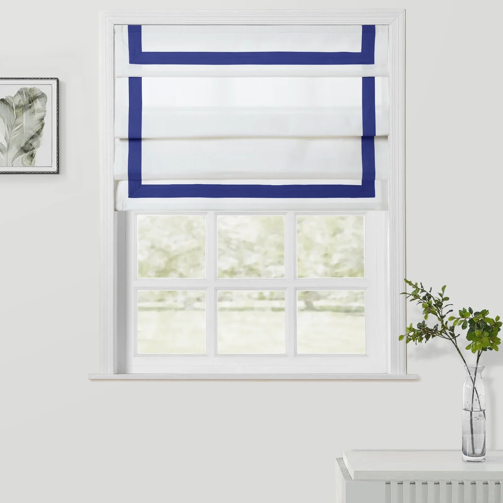 Tyrone Cordless Roman Shade with Border TWOPAGES