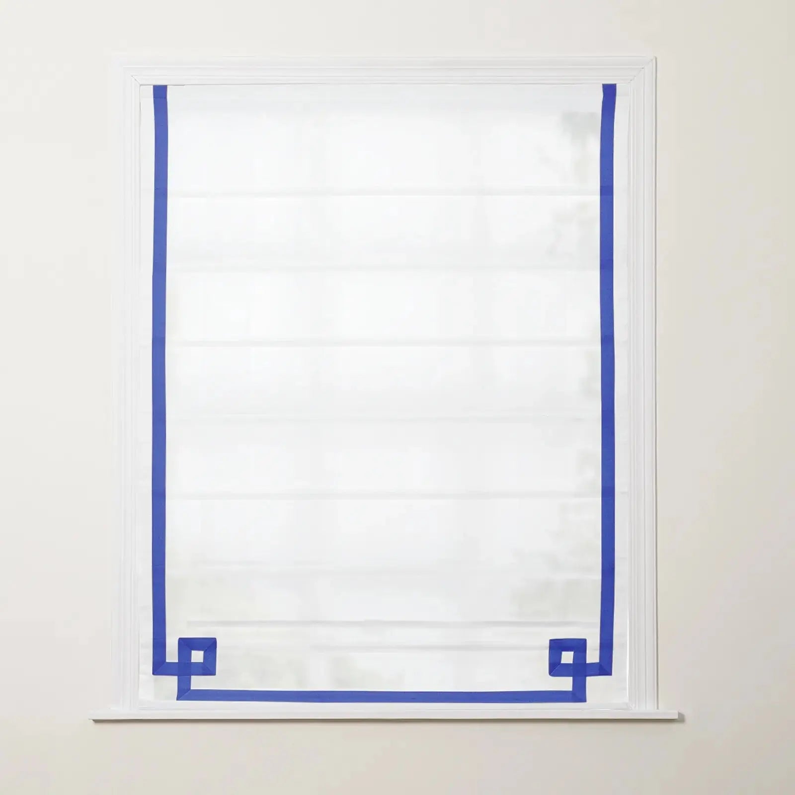 Tyrone Cordless Roman Shade with Border -TWOPAGES