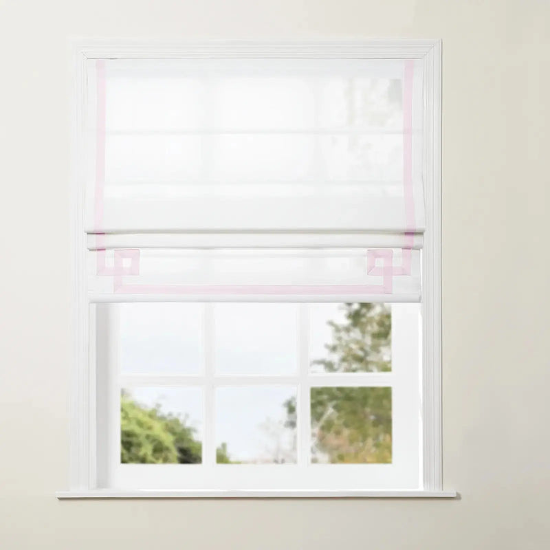 Tyrone Cordless Roman Shade with Border -TWOPAGES