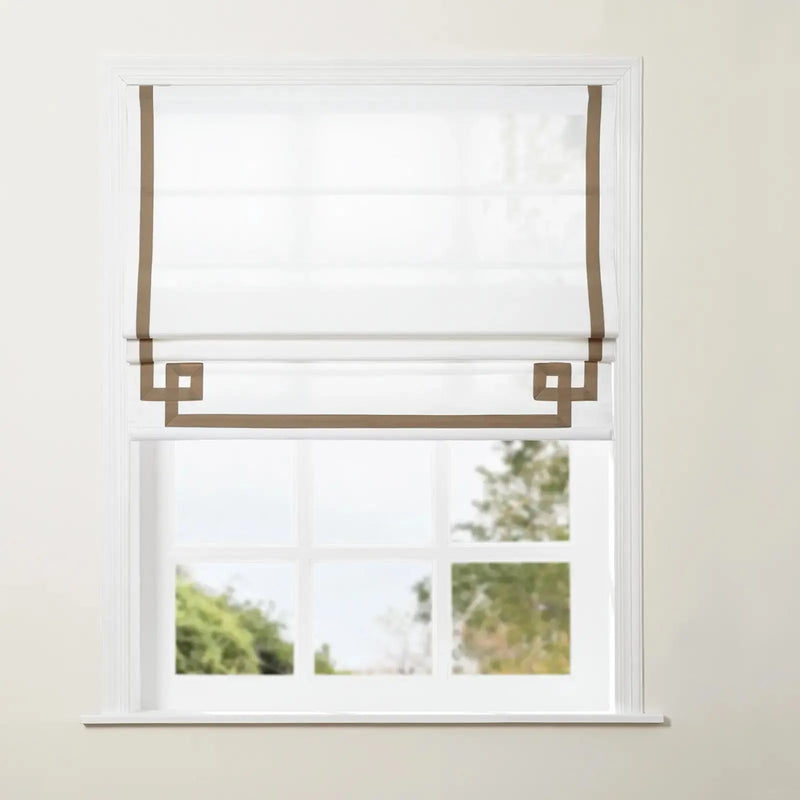 Tyrone Cordless Roman Shade with Border -TWOPAGES
