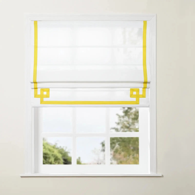 Tyrone Cordless Roman Shade with Border -TWOPAGES
