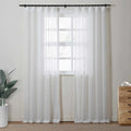 Florida Embossed White Semi Sheer Curtain Soft Top TWOPAGES
