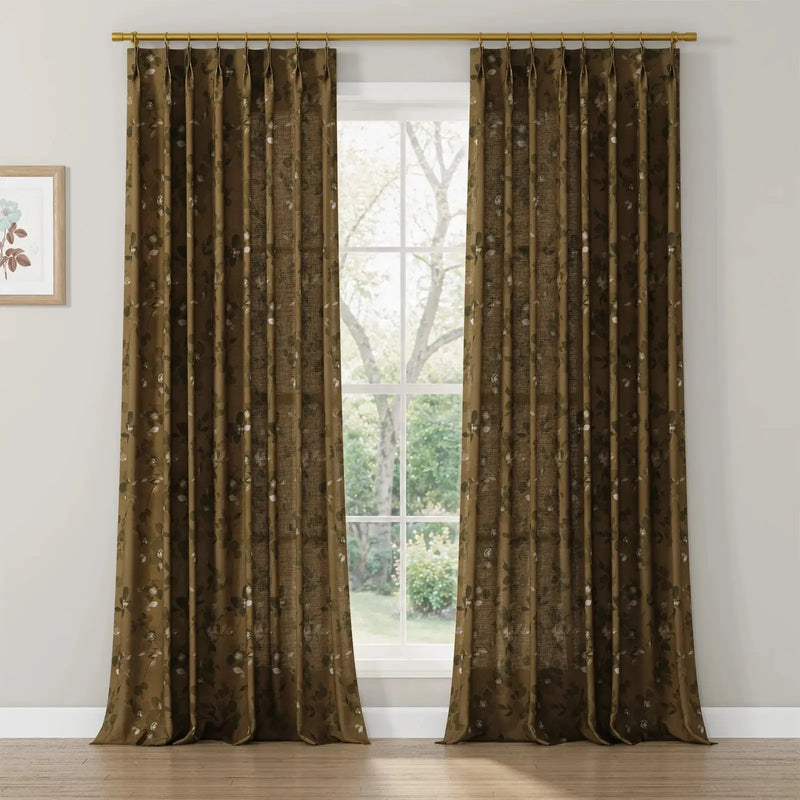 Sara Le x TWOPAGES Vintage Printed Linen Pleated Curtains