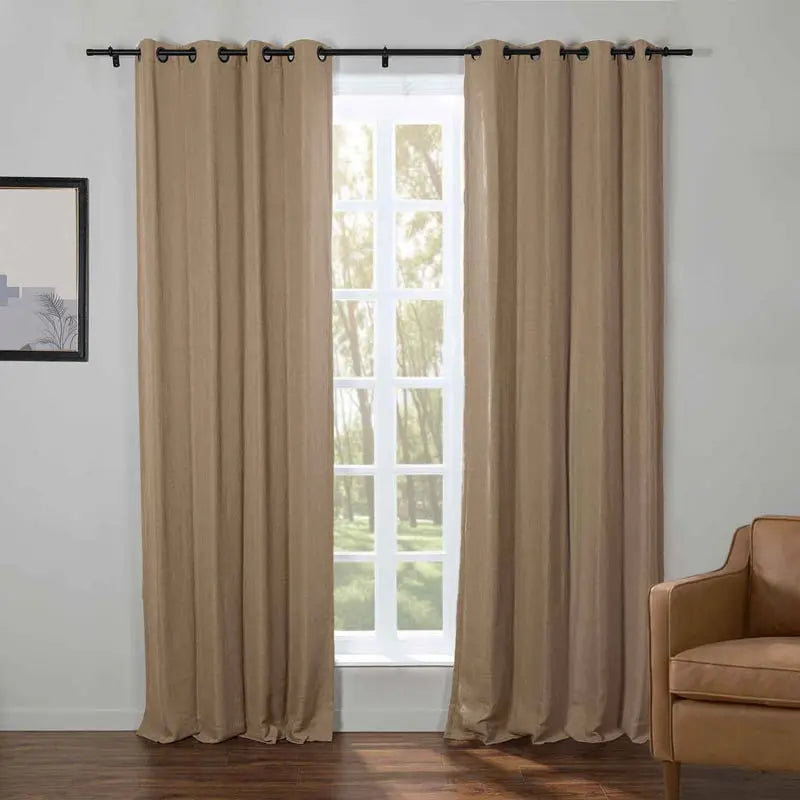 Kyla Lightweight Faux Linen Drapery Grommet TWOPAGES