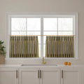 Stefana Silber Print Linen Pleated Cafe Curtains-?-TWOPAGES