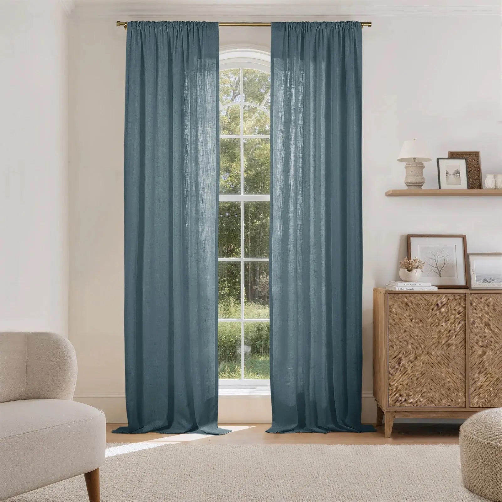 Liz Linen Drape Soft Top- -TWOPAGES