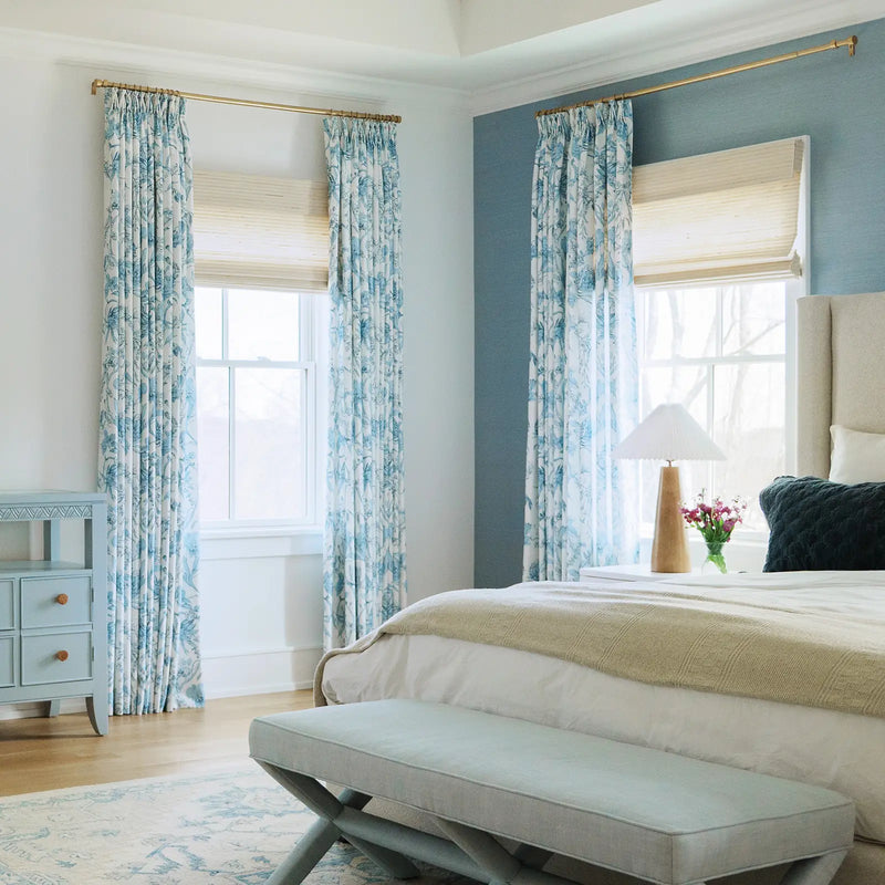 Holly Floral Pattern Boho Style Curtain Pleated?-TWOPAGES