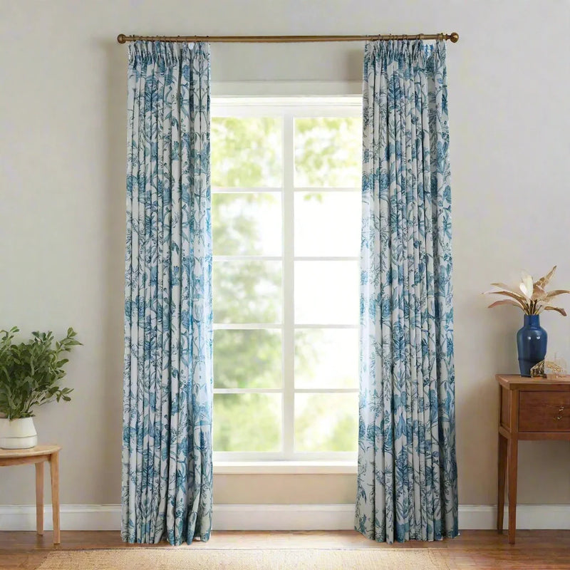 Holly Floral Pattern Boho Style Curtain Pleated?-TWOPAGES