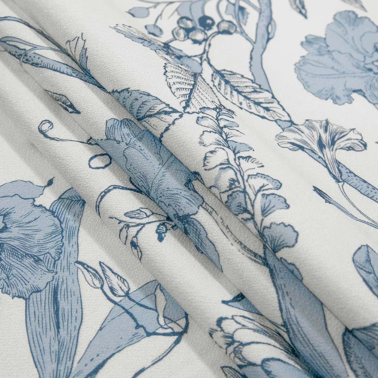 Holly Floral Pattern Boho Style Curtain Pleated TWOPAGES